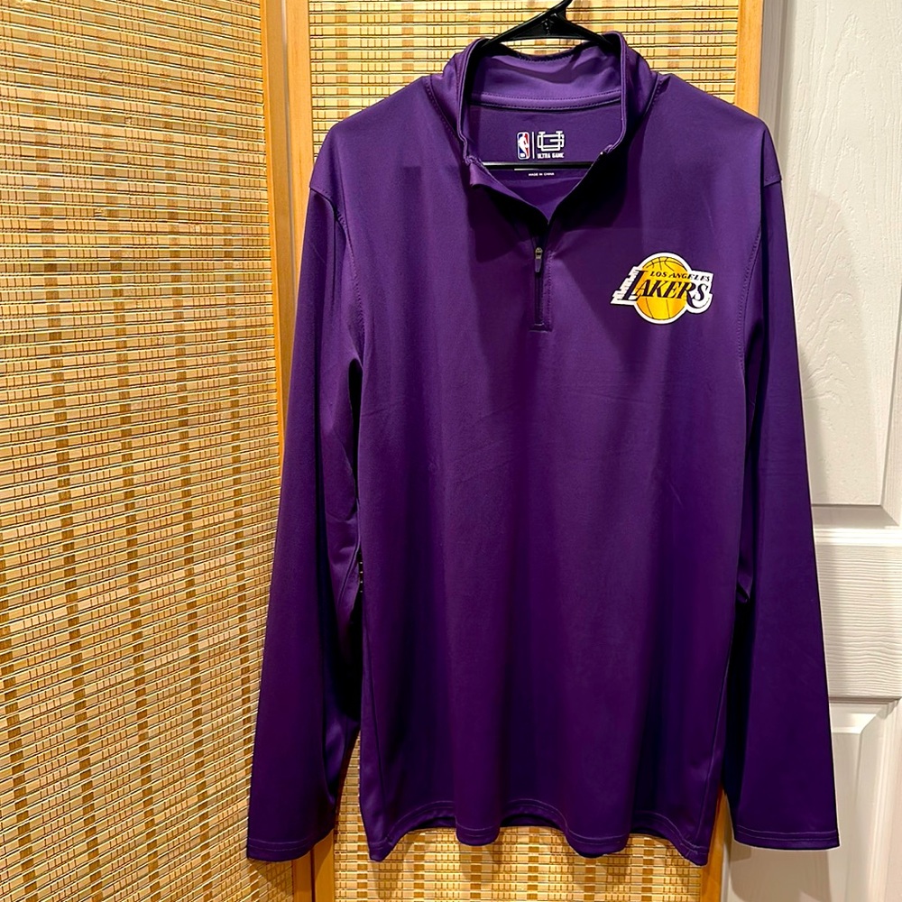 Lakers Ultra Game (Pre Game warm up) pullover long sleeve Dry FIT shirt.